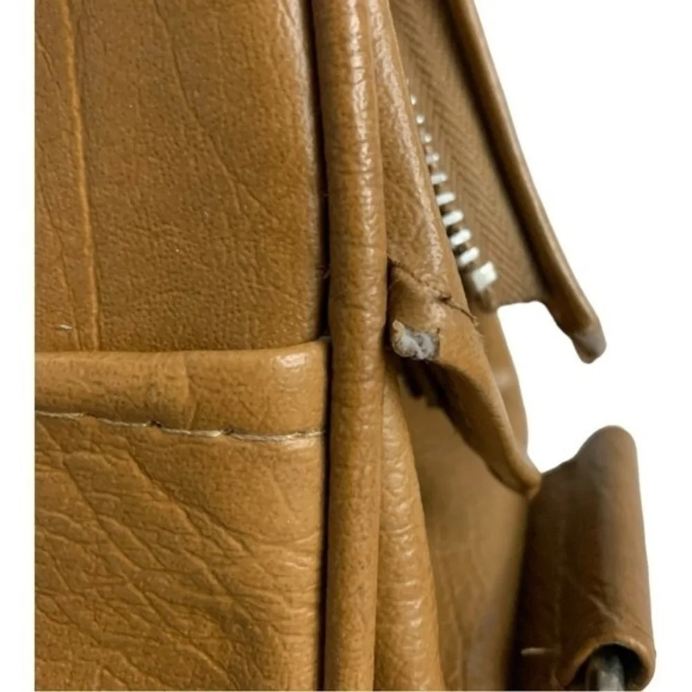 Vintage Samsonite Tan Vinyl Carry-On Messenger Travel Bag Good